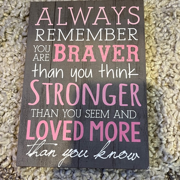 Inspirational Wall Art with Pink and White Text - Picture 2 of 3